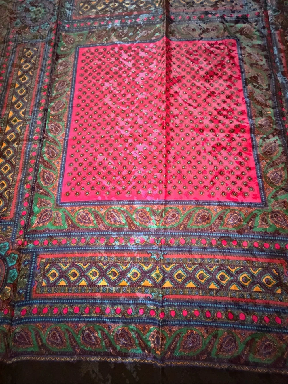 Stylish Paisley Square Accent Scarf - Pink and Black